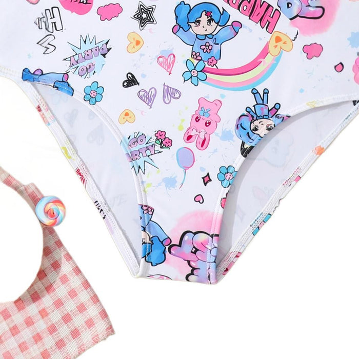 Wholesale New one-piece swimsuit with hollowed out suspender, children's swimsuit, hot spring
