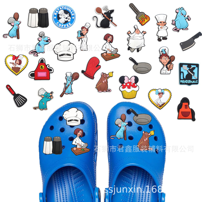 Wholesale 50pcs Buckle  Pvc Soft Glue DIY Accessories Shoes Charms