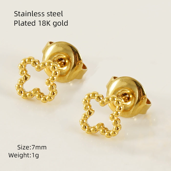 Wholesale Mini Heart-Shaped Irregular Titanium Steel Earrings