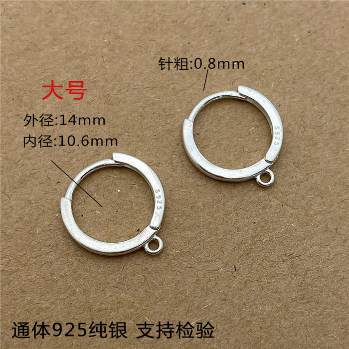 Wholesale Pure silver earring accessories, ear buckles, DIY handmade earrings with loops, semi-finished earrings, pendants