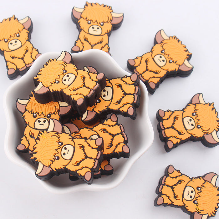 Wholesale Cartoon Yak Silicone Focal Beads JDC-BDS-GuangTian010