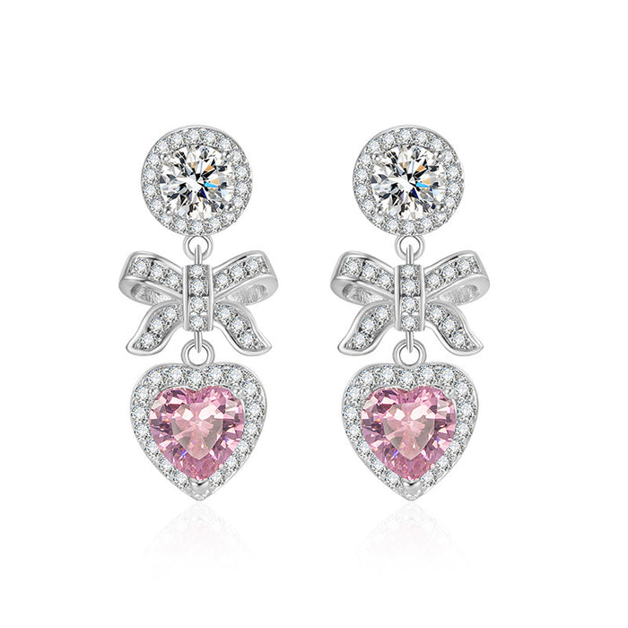 Wholesale Heart-shaped Bow Earrings