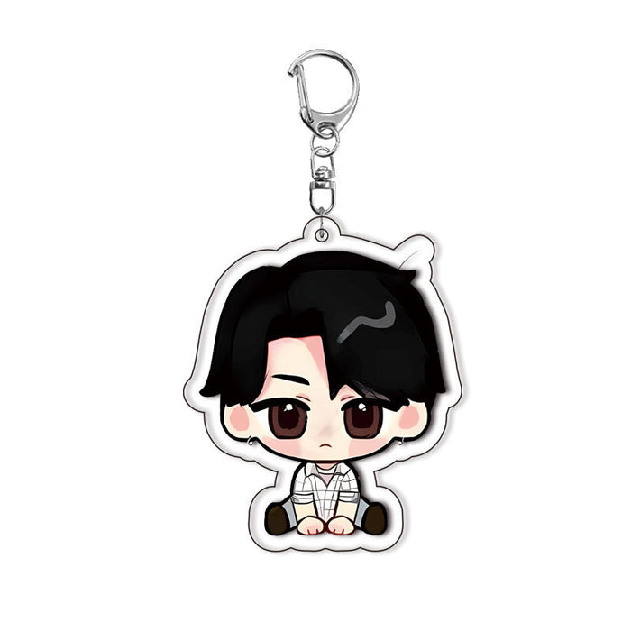 Wholesale Double-sided acrylic keychain with interlayer design  anime character backpack accessory