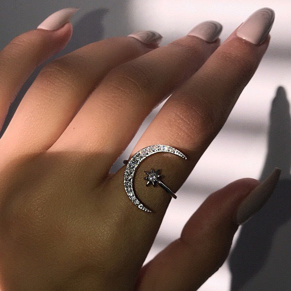 Wholesale Crescent Star Moon Ring