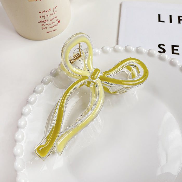 Wholesale Chic Bow Design Hair Claw Clip Grass Green Handmade Fashion Accessory Gift Boutique Resale