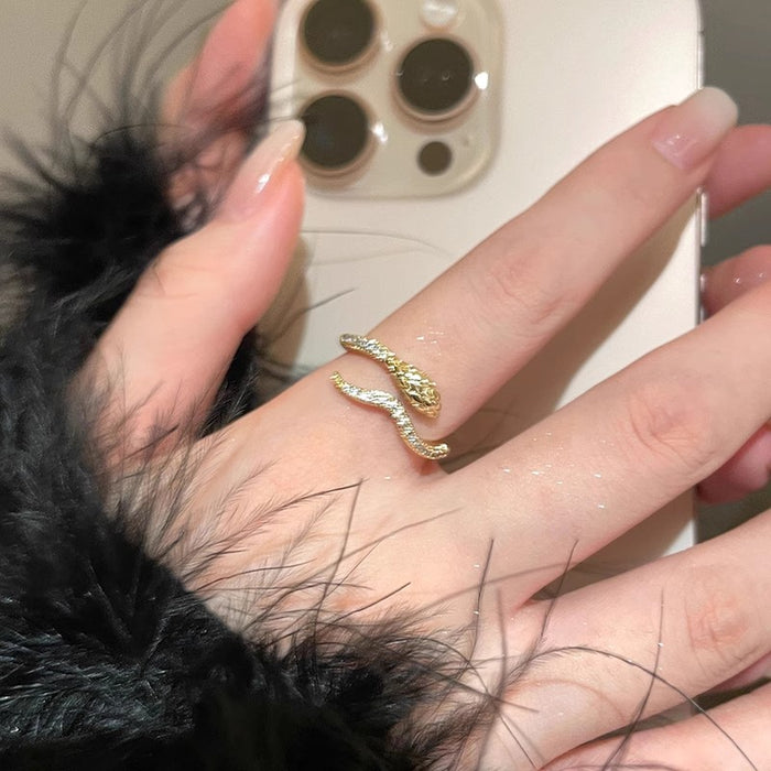 Wholesale  Snake Ring Women's Super Flash Lower Diamond Opening Adjustable Dieting Finger Ring