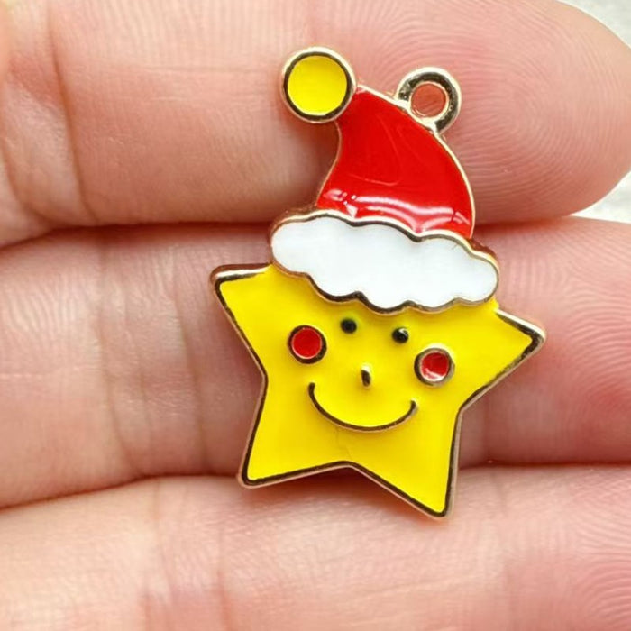 Wholesale 10pcs DIY alloy oil drip ,  reindeer,  deer,  bell,  snowman Christmas decoration accessories Pendant