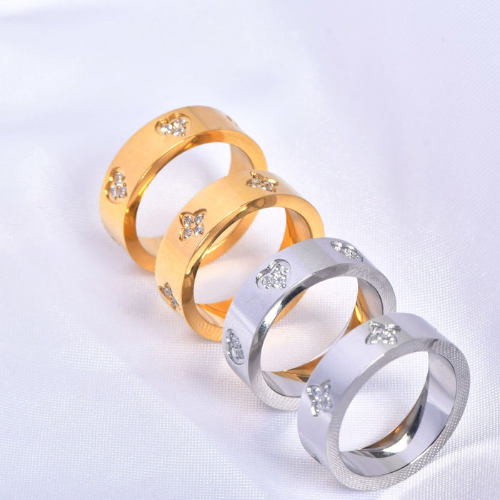 Wholesale Stainless steel ring high-end personality all-match ring love heart diamond titanium steel ring