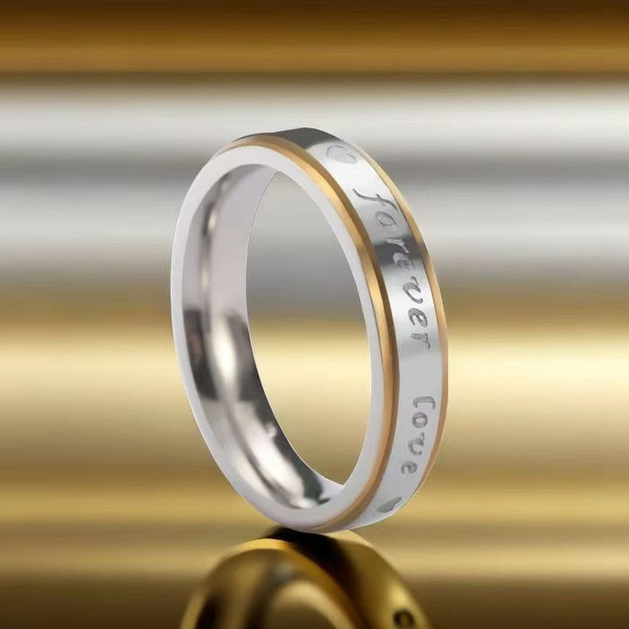 Wholesale Carved gold-plated titanium steel ring, fashionable ring