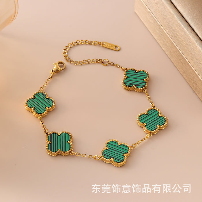 Wholesale Four leaf clover bracelet with exquisite quality and high-end stainless steel jewelry