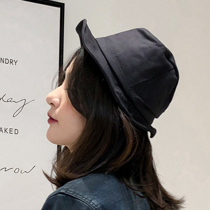 Wholesale Solid color fisherman hat, travel sun hat, versatile artistic basin hat, foldable