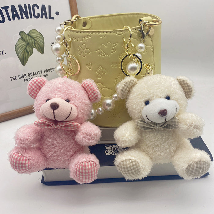Wholesale Cute bear pendant grab machine Doll doll key chain cartoon keychain plush toy