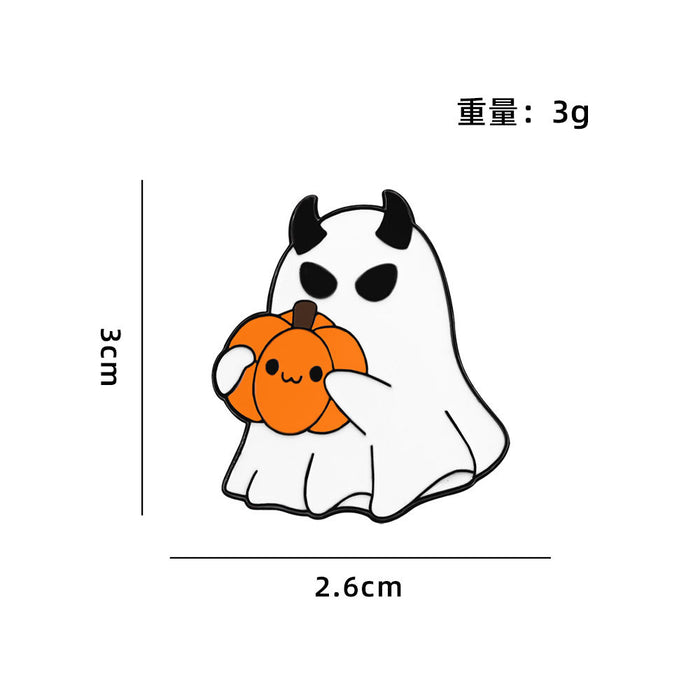 Wholesale  Ghost Pumpkin Brooch Cute Creative Metal Badge Pin Buckle Clothes Bag Versatile Accessories Medal