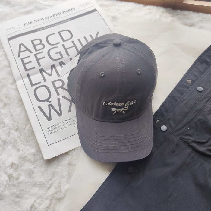 Wholesale New letter bow embroidered baseball cap, sun protection and sunshade cap, duckbill cap