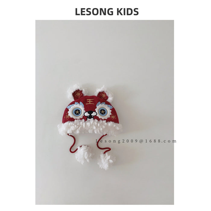 Wholesale Chinese Style plush hat three-dimensional ears warm tiger head hat