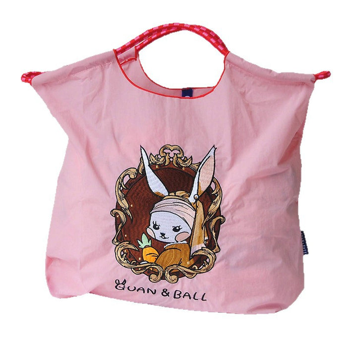 Wholesale Cartoon Embroidered Bag Embroidered Canvas Bag Large Capacity Shopping Bag Shoulder Bag