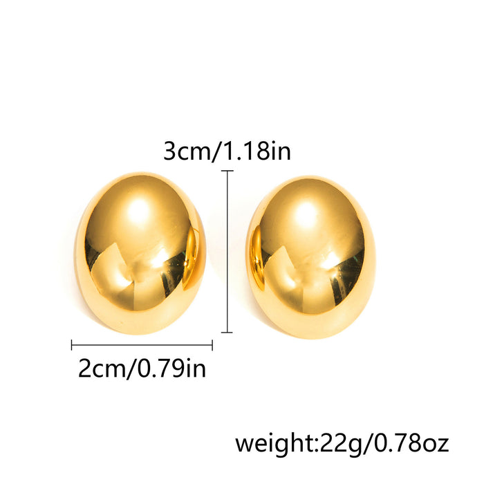 Wholesale Stainless Steel Plated Gold Earrings  Personality Simple  All-match Geometric Earrings