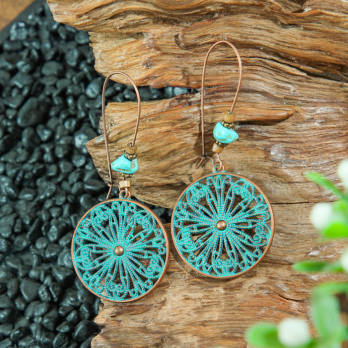 Wholesale Zinc Alloy Bohemian Turquoise Earring Set Fashion Jewelry Accessory MOQ≥2