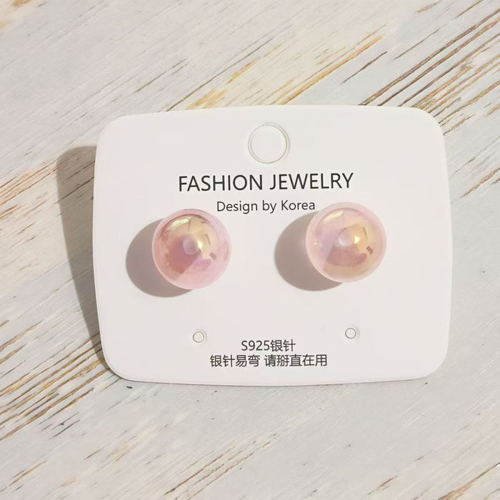 Wholesale Silver Needle 12MM Colorful Pearl Earrings with High Quality and Charm Candy Color Earrings