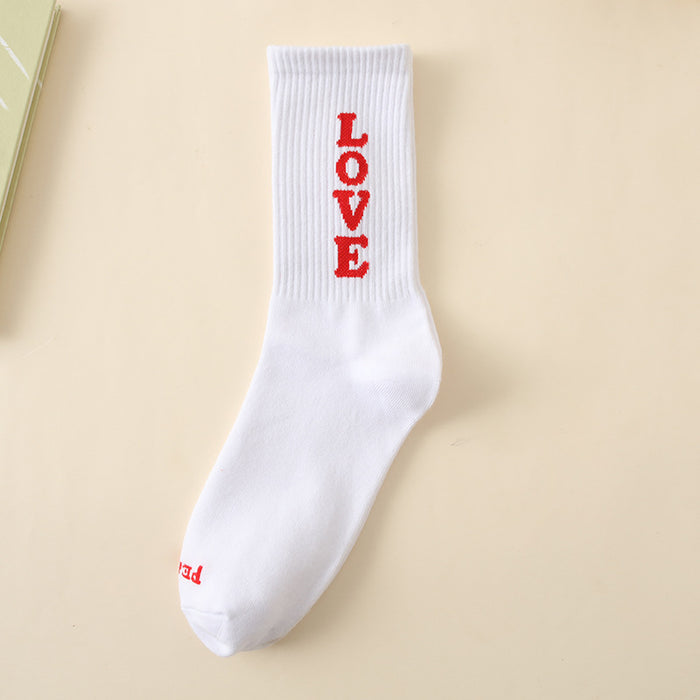 Wholesale Niche Men's Medium Socks, Alphabet Skateboarding Socks, Sports Long Socks, Women's Socks