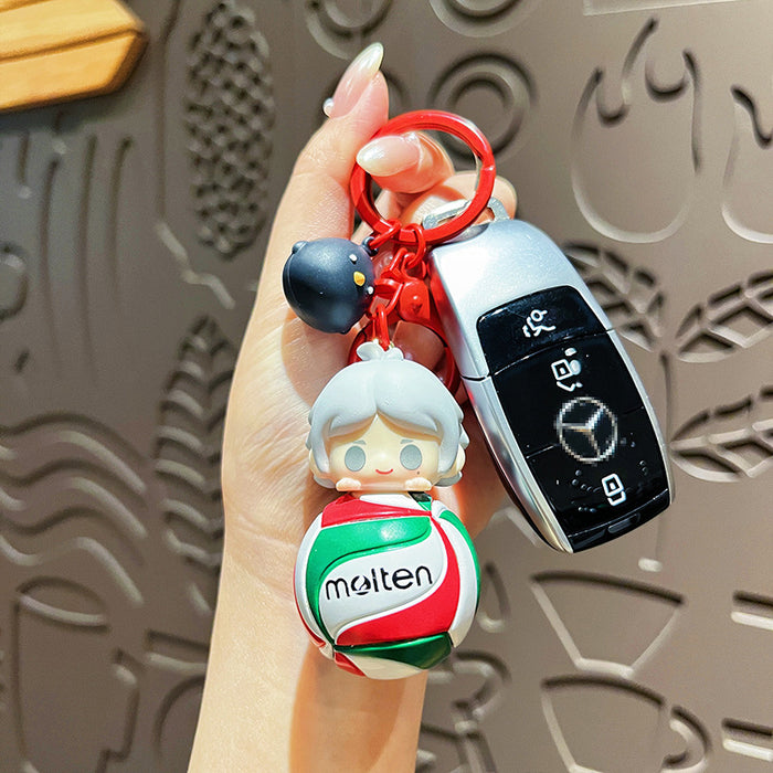 Wholesale Volleyball keychain cute cartoon volleyball doll couple backpack pendant