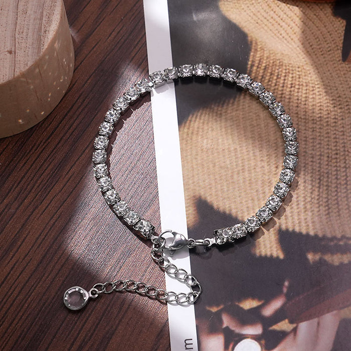 Wholesale Popular rhinestone claw chain versatile temperament bracelet copper plated real gold non fading accessory