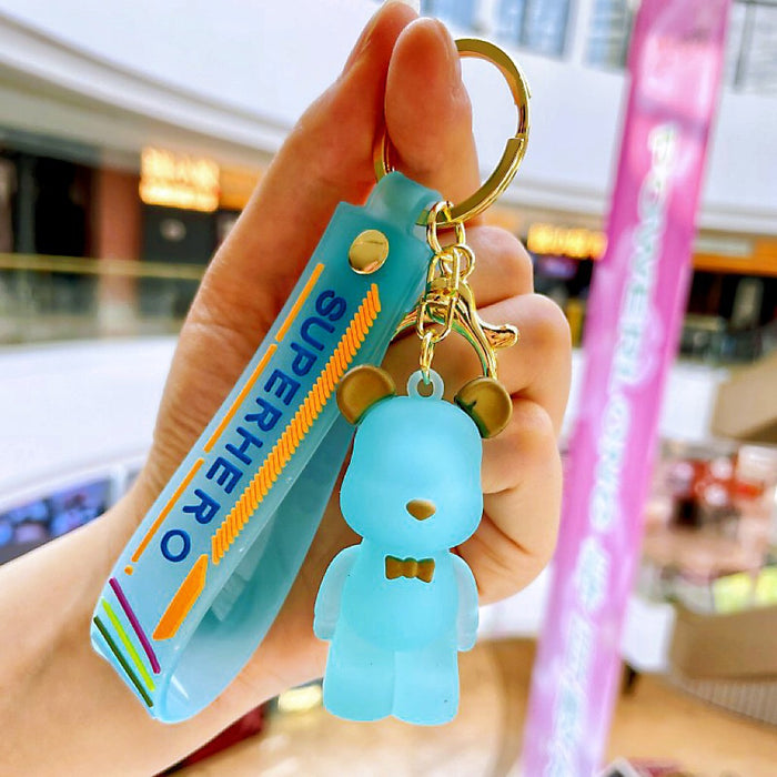Wholesale Cartoon Crystal Bear Bear Keychain Couple Car Key Chain Bag Pendant