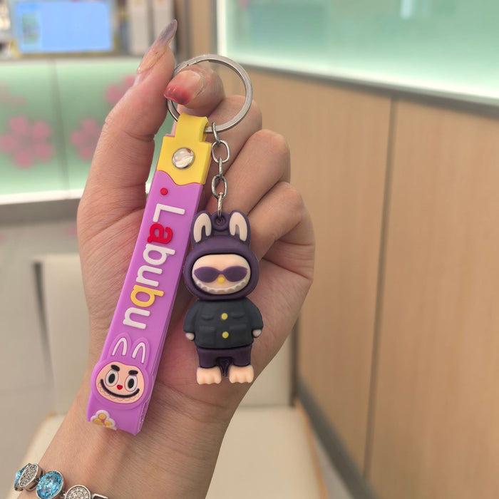 Wholesale Cartoon soft rubber cap little sheep keychain pendant blind box trendy cool series ground push gift ornaments