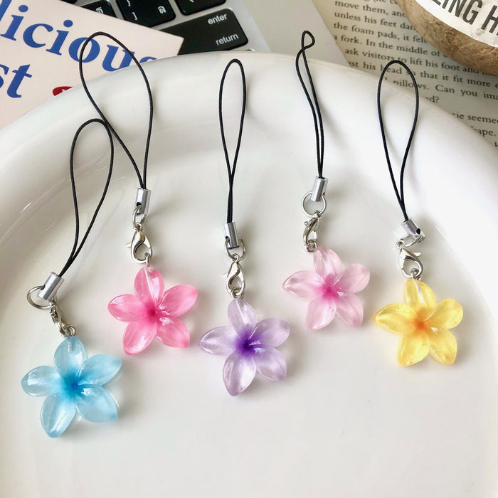 Wholesale Colorful transparent flower keychains