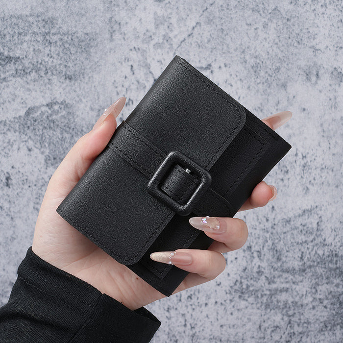 Wholesale Women' s Solid Color PU Leather Short Wallet Daily Matching Fashion Accessory