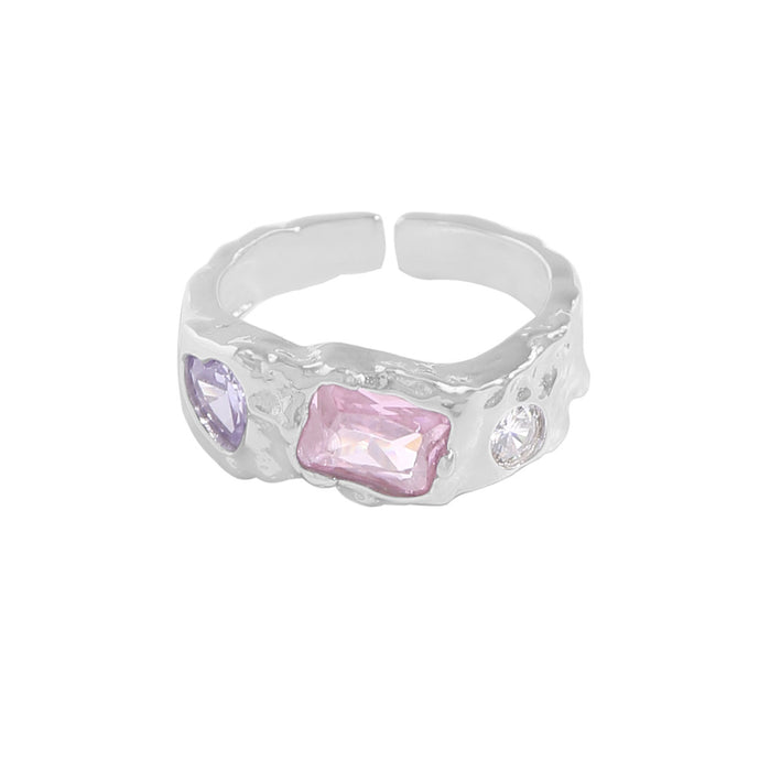 Wholesale A niche light luxury design with a micro inlaid zircon ring made of pure silver