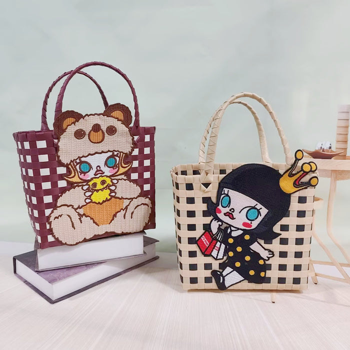 Wholesale Rattan Handbag Cartoon Plastic Handbag Lightweight Daily Wear Leisure Travel Shoulder Bag