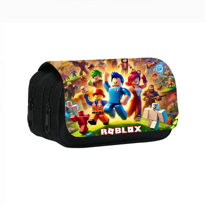 Wholesale Printing Double Layer Pencil Bag Cartoon Storage Bag