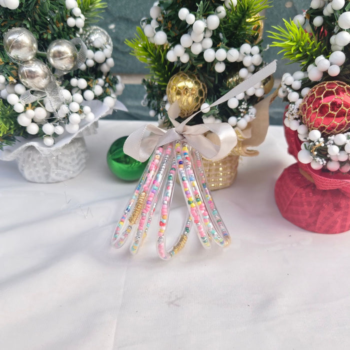 Wholesale 6-layer ribbon silicone tube Christmas bracelet