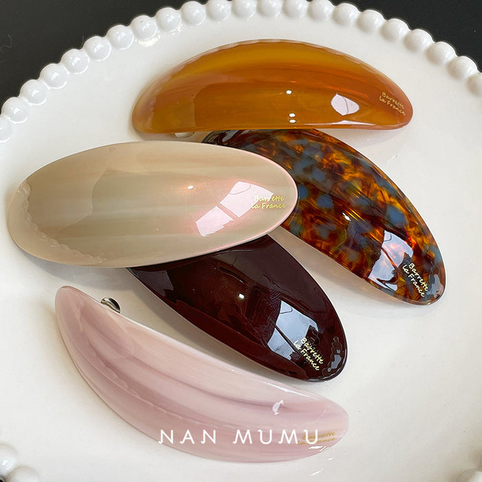 Wholesale Spring clip, high-end feeling, oval half tied hair, straight clip tied ponytail hair clip, headband