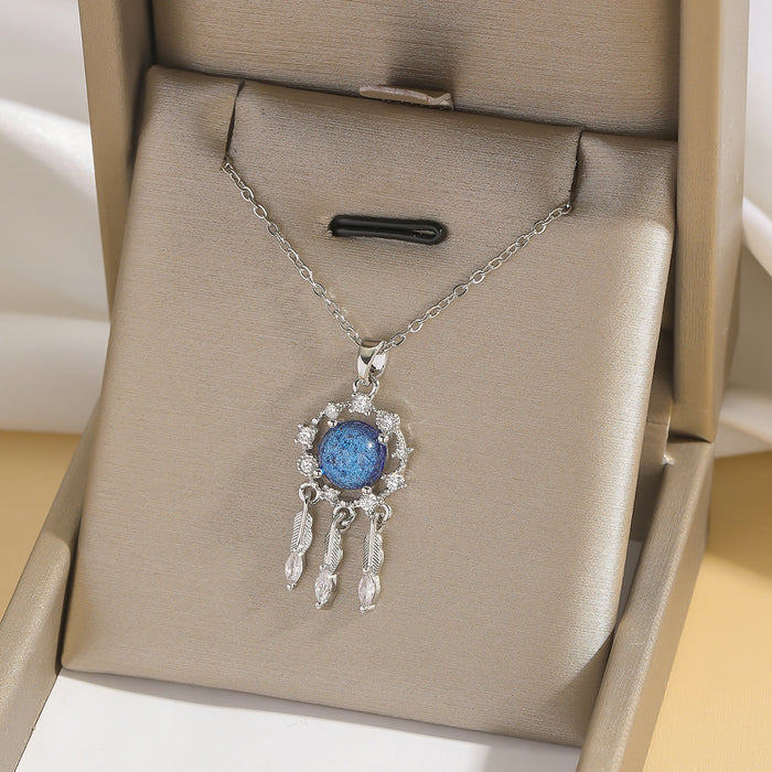 Wholesale Vintage necklace with micro inlaid zircon collarbone chain