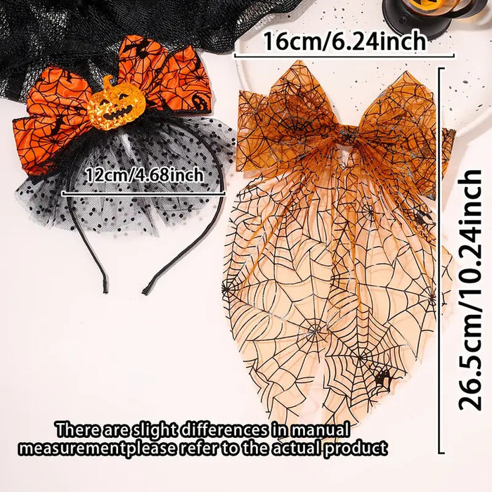 Wholesale Pumpkin Ghost Headband with Web Bow Decorative