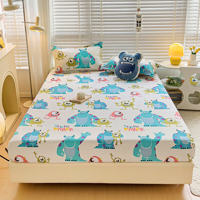 Wholesale A-level Cloud Washed Cotton Cute Cartoon Girl Heart Dormitory Bed Sheets JDC-SEE-AiErMei007