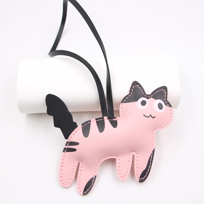 Wholesale Candy Cow Kitten Leather Backpack Pendant Kitten Hanging Clothing Jewelry