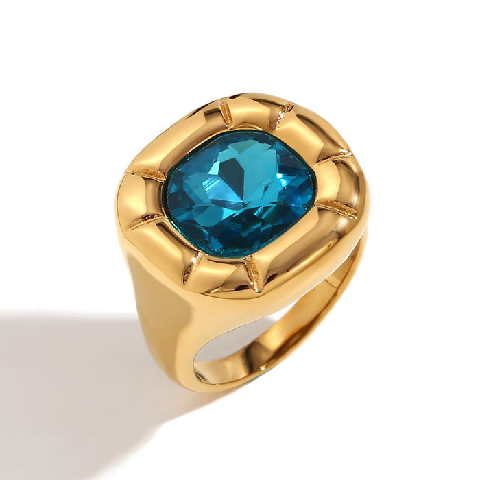 Wholesale Personalized Oil-Drip Ring Stainless Steel Plated with Gold Peach Heart Flower