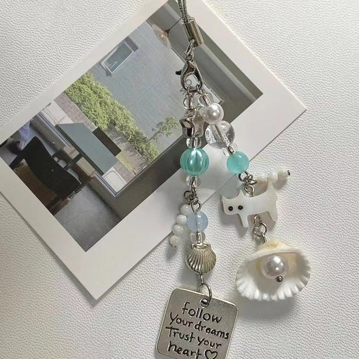 Wholesale original design new style small fresh cat shell key chain camera chain gift