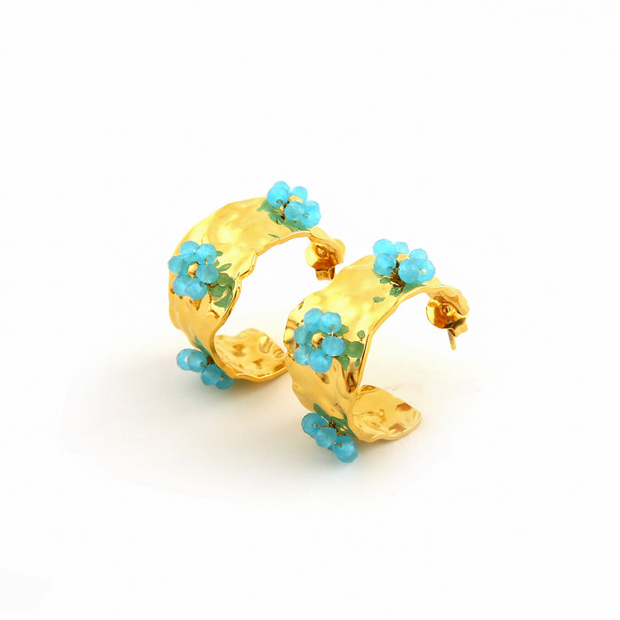 Wholesale Original design, personalized stainless steel earrings with small flowers, simple and fashionable temperament, flower earrings wholesale