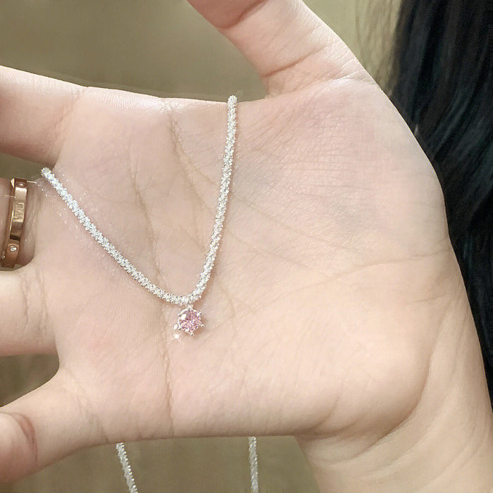 Wholesale Retro style olive green diamond mini pendant, starry sky necklace, niche necklace