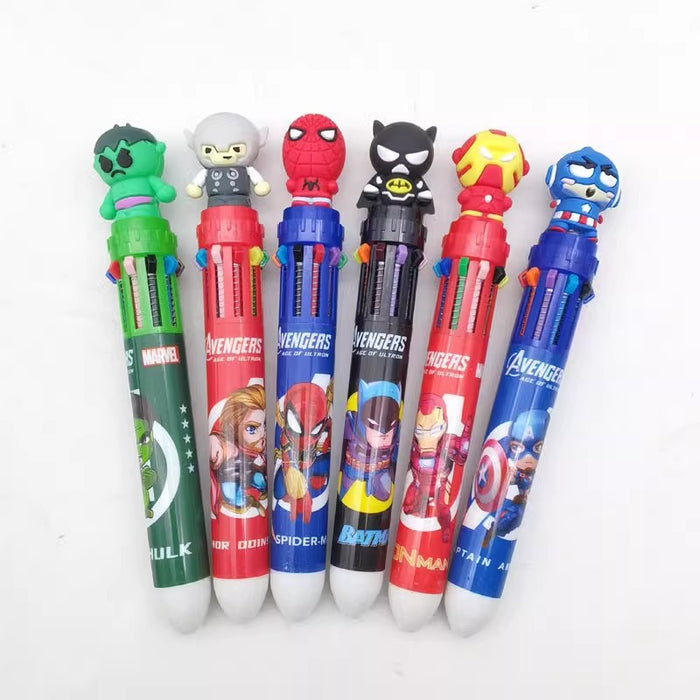 Wholesale Cartoon animal themed multi color pens ten color ballpoint pens