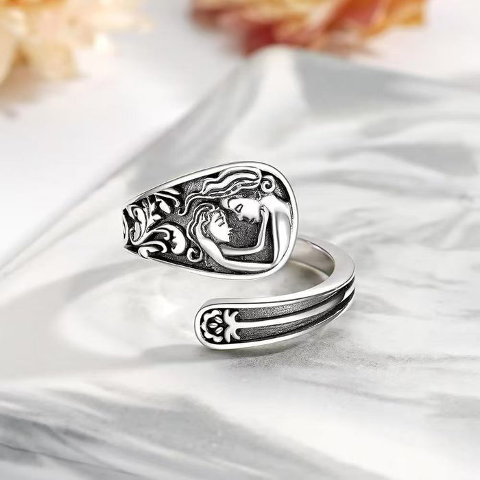 Wholesale Vintage relief style ring with adjustable opening index finger ring wholesale