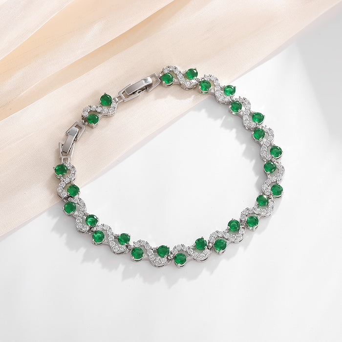 Wholesale Alloy Zirconia Bracelet Available in Various Colors