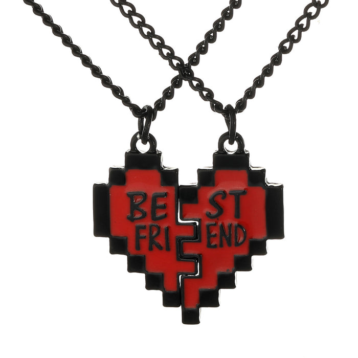 Wholesale Love cartoon necklace keychain, red peach heart clothing accessories, clothing decoration, couple trend