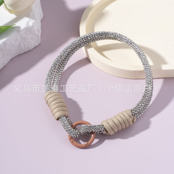 Wholesale New diamond chain wristband lanyard, phone lanyard DIY, phone chain, phone case universal short lanyard, wrist rope