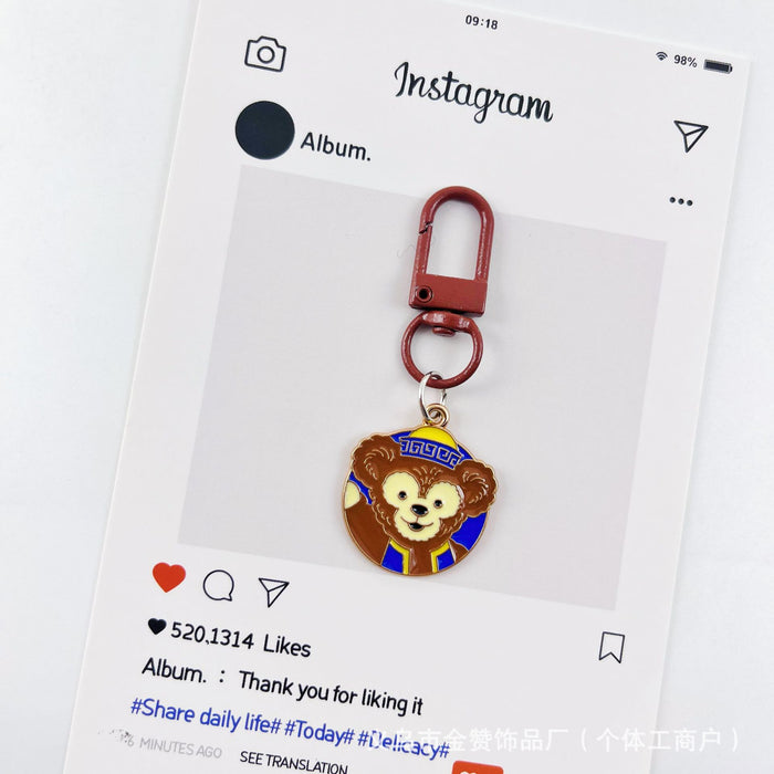 Wholesale Colorful keychain creative couple metal pendant bag ornaments cute cartoon