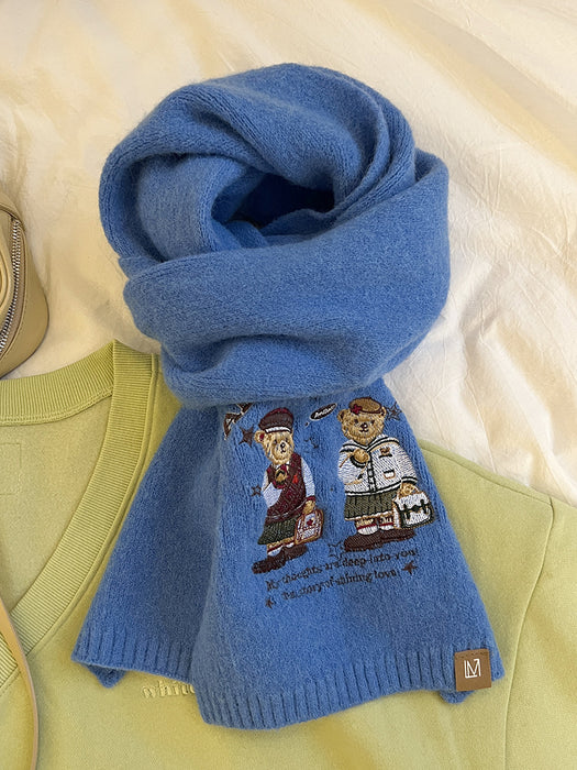 Wholesale Embroidered Academy Style Bear Knitted